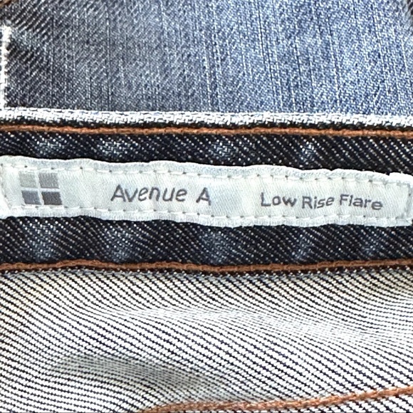 Y2K Salt Works Jeans Blue Low Rise Flare Size 26  Avenue A  Made in USA - Picture 14 of 16